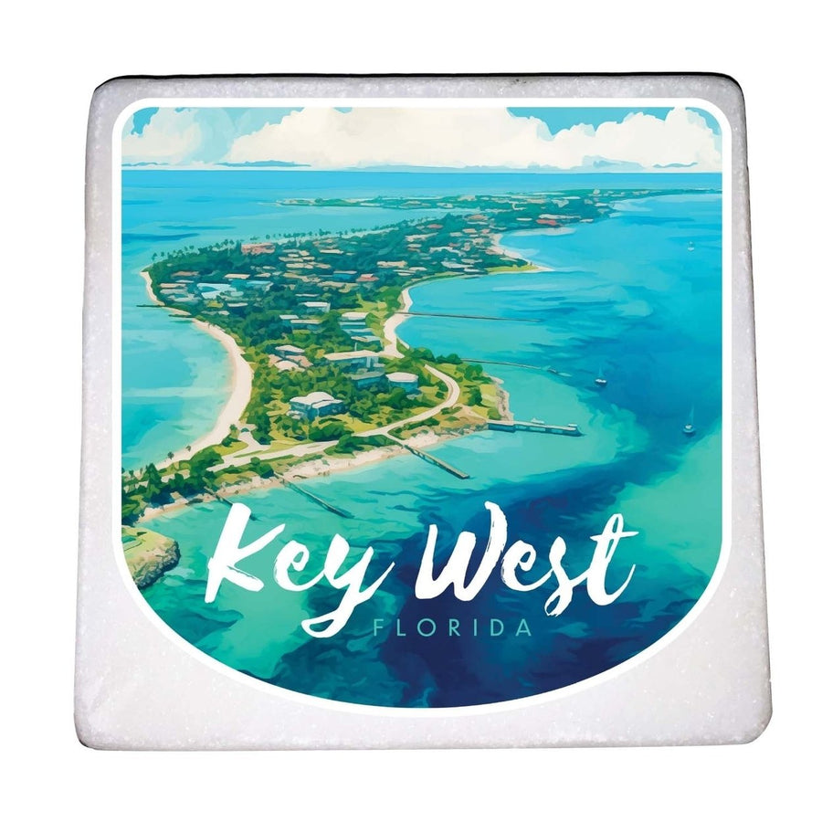 Key West Florida Design A Souvenir 4x4-Inch Coaster Marble 4 Pack Image 1