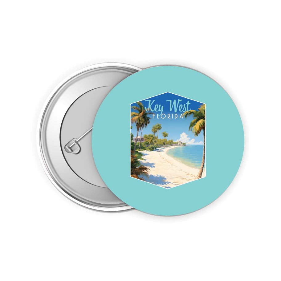 Key West Florida Design B Souvenir Small 2-Inch Button Pin 4 Pack Image 1