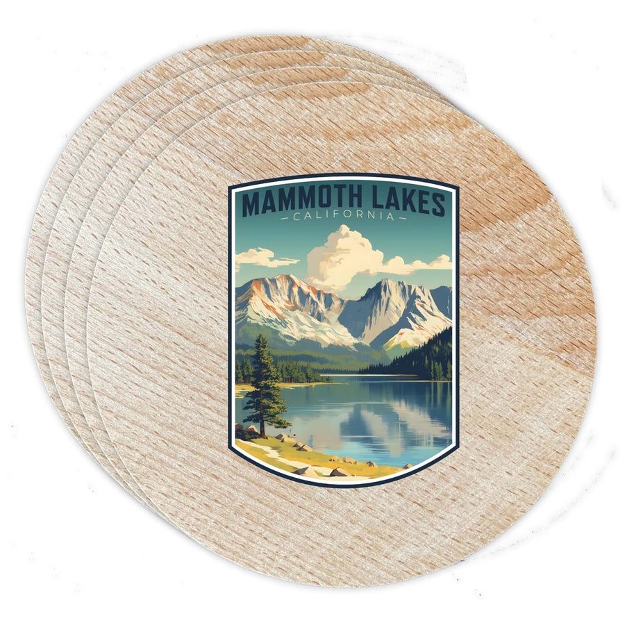 Mammoth Lakes California Design C Souvenir Coaster Wooden 3.5 x 3.5-Inch 4 Pack Image 1