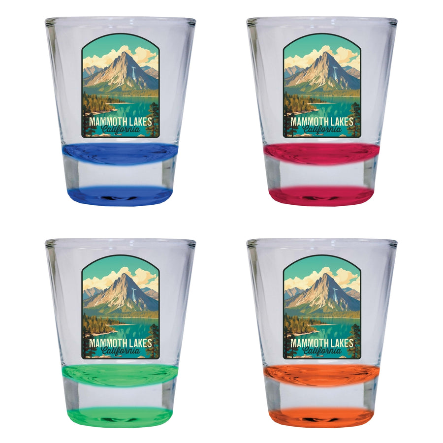 Mammoth Lakes California Design A Souvenir 2 Ounce Shot Glass Round 4-Pack Multicolor Image 1