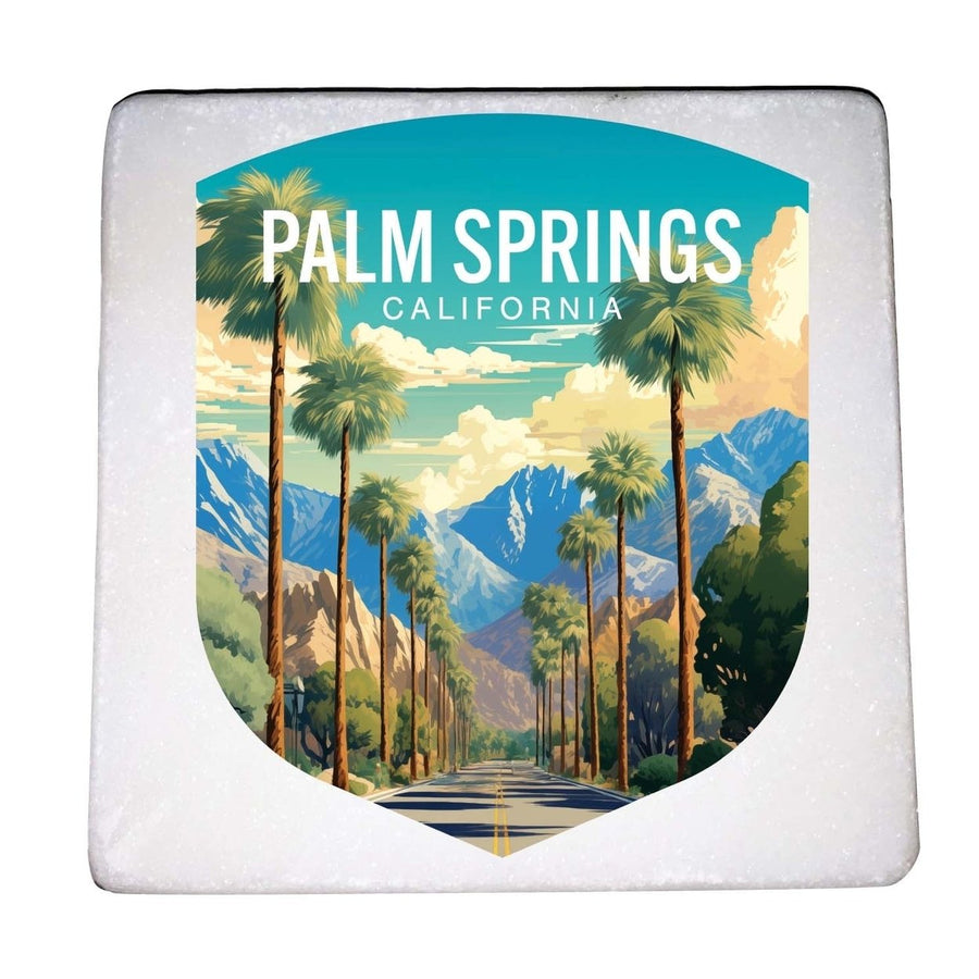 Palm Springs California Design A Souvenir 4x4-Inch Coaster Marble 4 Pack Image 1