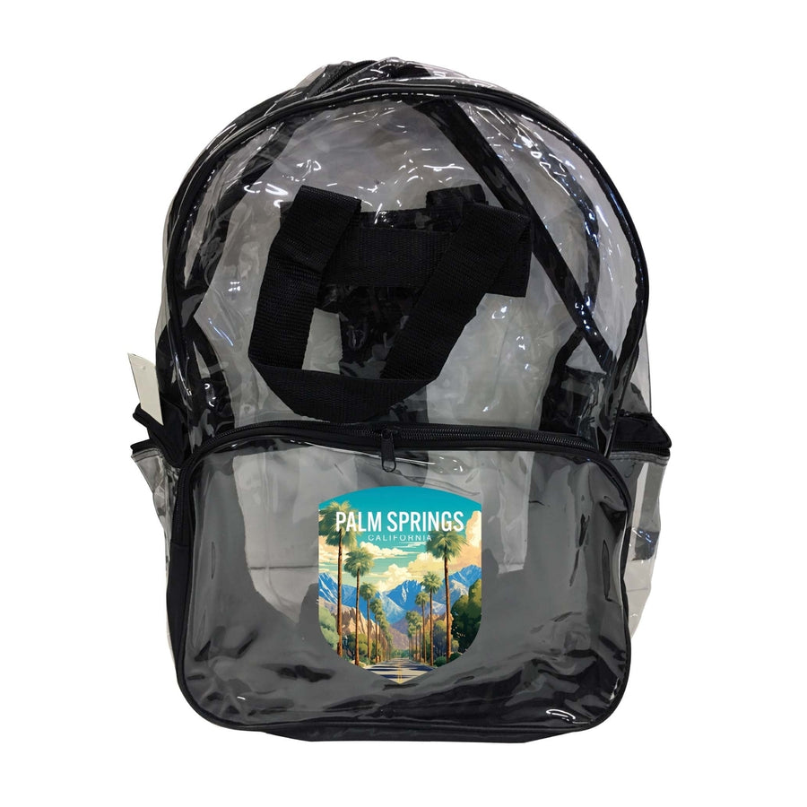 Palm Springs California Design A Souvenir Clear View Backpack Image 1