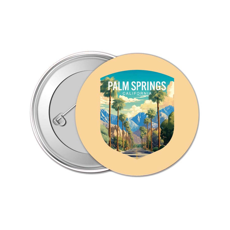 Palm Springs California Design A Souvenir Small 1-Inch Button Pin 4 Pack Image 1