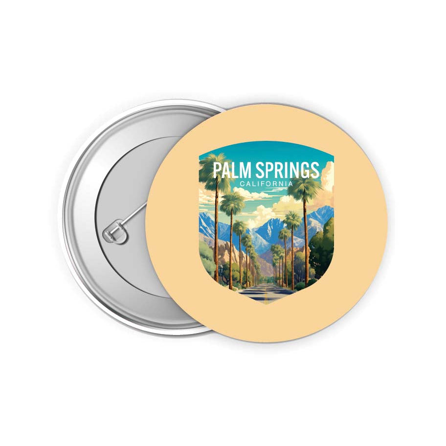 Palm Springs California Design A Souvenir Small 2-Inch Button Pin 4 Pack Image 1