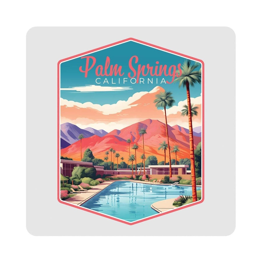 Palm Springs California Design B Souvenir 4x4-Inch Coaster Acrylic 4 Pack Image 1