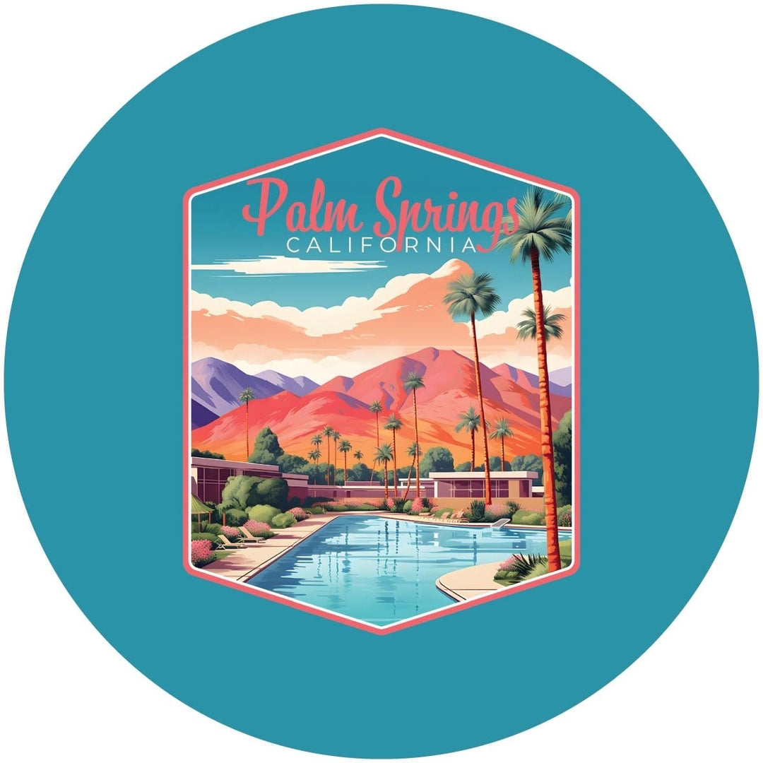 Palm Springs California Design B Souvenir Coaster Paper 4 Pack Image 1