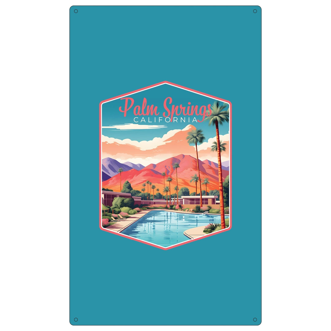 Palm Springs California Design B Souvenir Metal Sign 9 x 15 Image 1