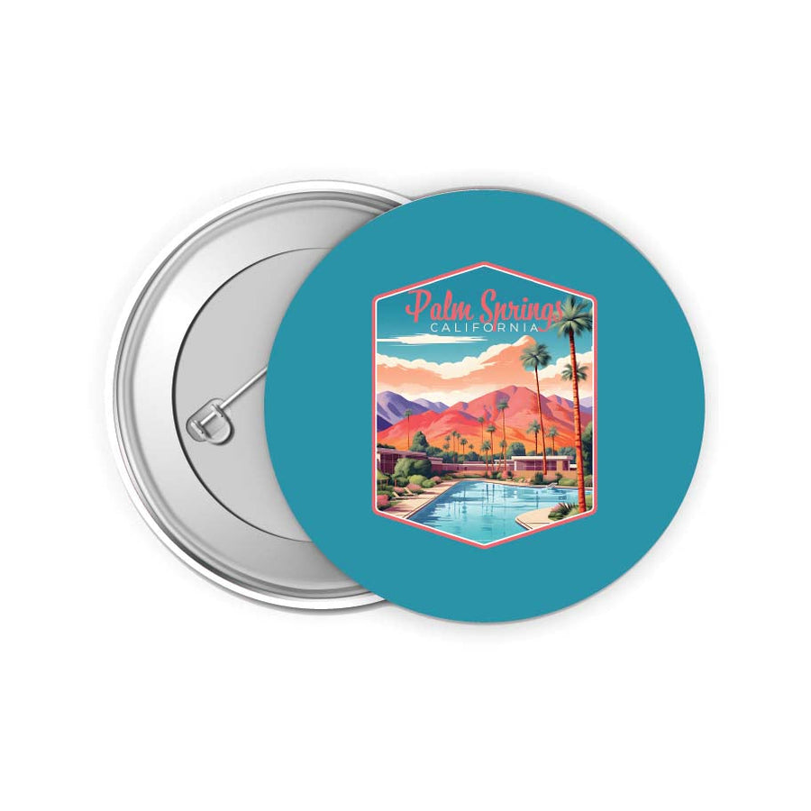 Palm Springs California Design B Souvenir Small 2-Inch Button Pin 4 Pack Image 1