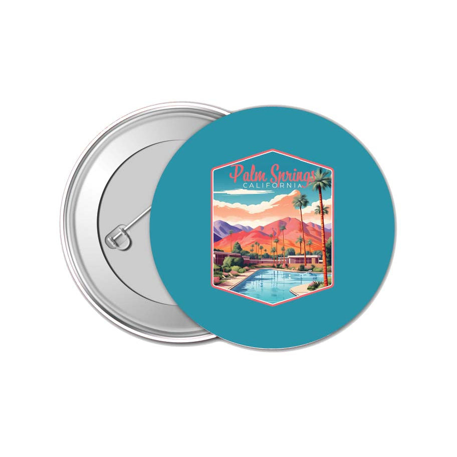 Palm Springs California Design B Souvenir Small 1-Inch Button Pin 4 Pack Image 1