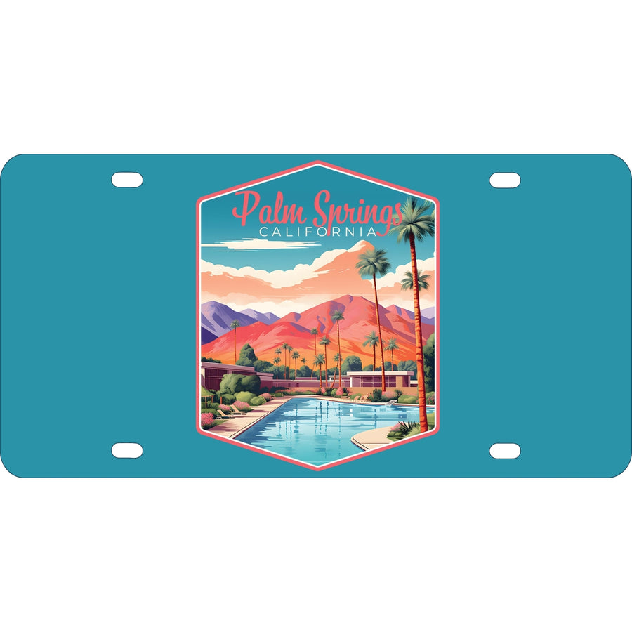 Palm Springs California Design B Souvenir Mini Metal License Plate 4.75 x 2.25 inch Image 1