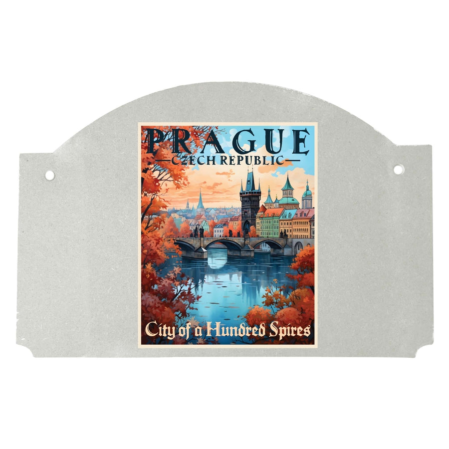 Prague Czech Republic Design A Souvenir Wood sign flat with string Image 1