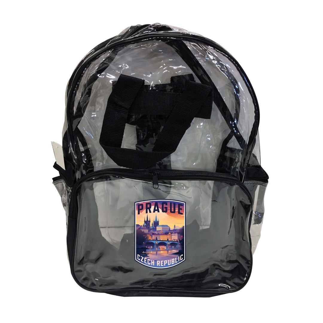 Prague Czech Republic Design B Souvenir Clear View Backpack Image 1