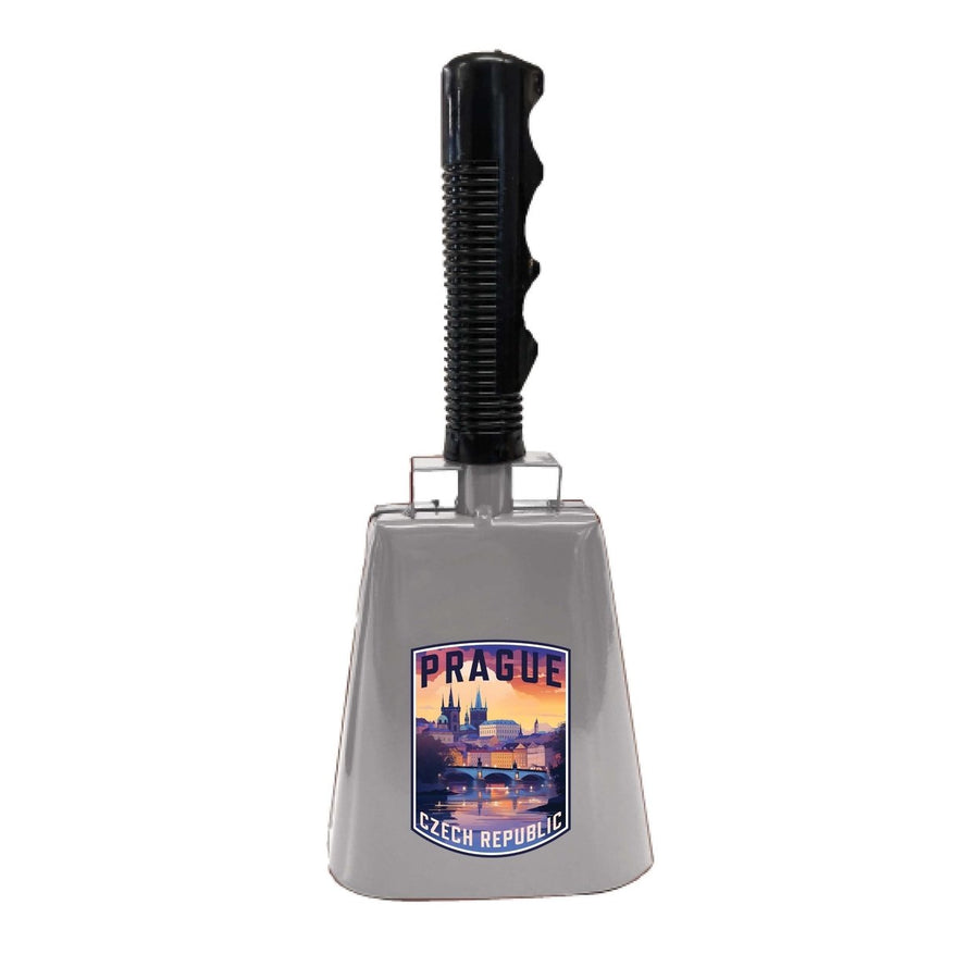 Prague Czech Republic Design B Souvenir Destination Cowbell Image 1