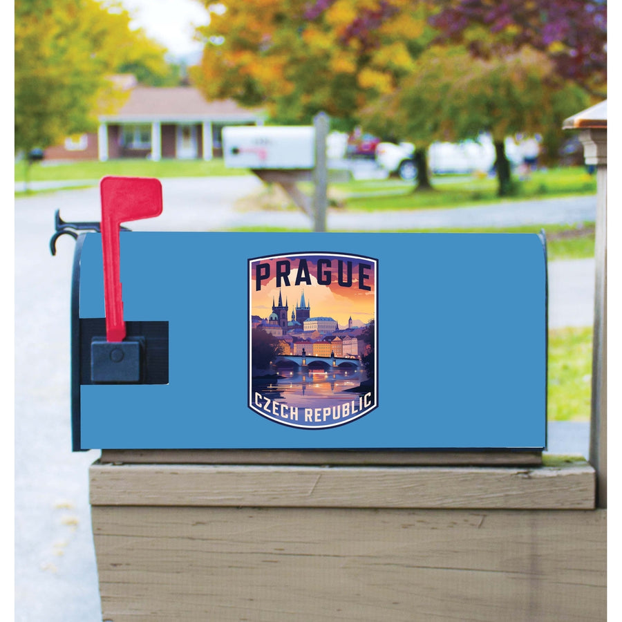 Prague Czech Republic Design B Souvenir Magnetic Mailbox Cover Image 1