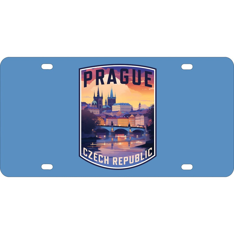 Prague Czech Republic Design B Souvenir Metal License Plate Image 1