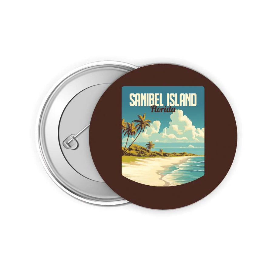 Sanibel Island Design A Souvenir Small 2-Inch Button Pin 4 Pack Image 1