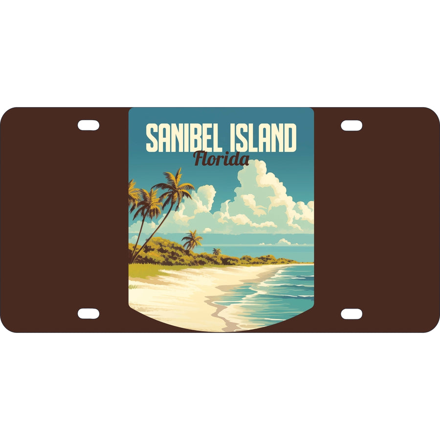 Sanibel Island Design A Souvenir Metal License Plate Image 1