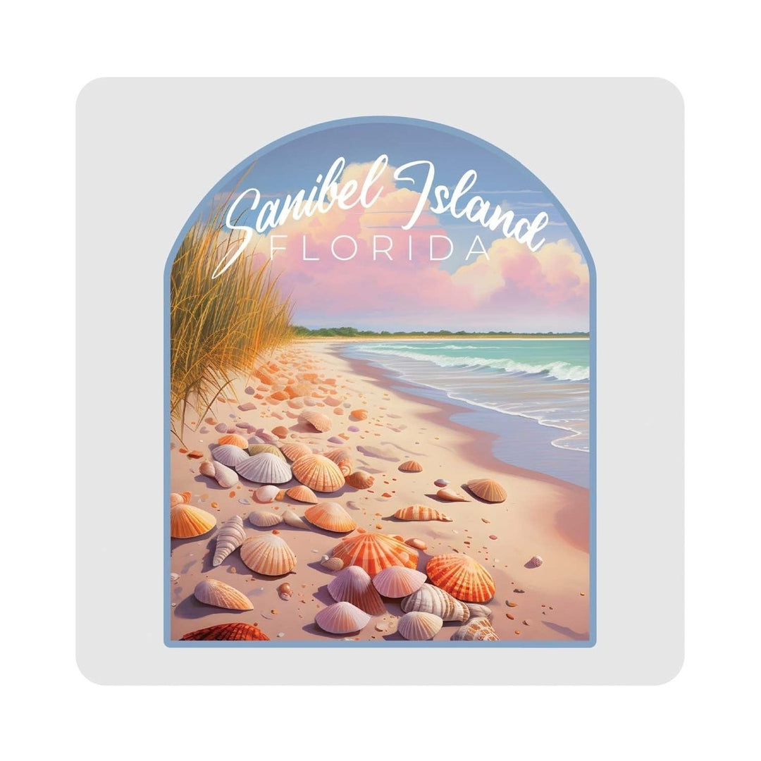 Sanibel Island Florida Design B Souvenir 4x4-Inch Coaster Acrylic 4 Pack Image 1