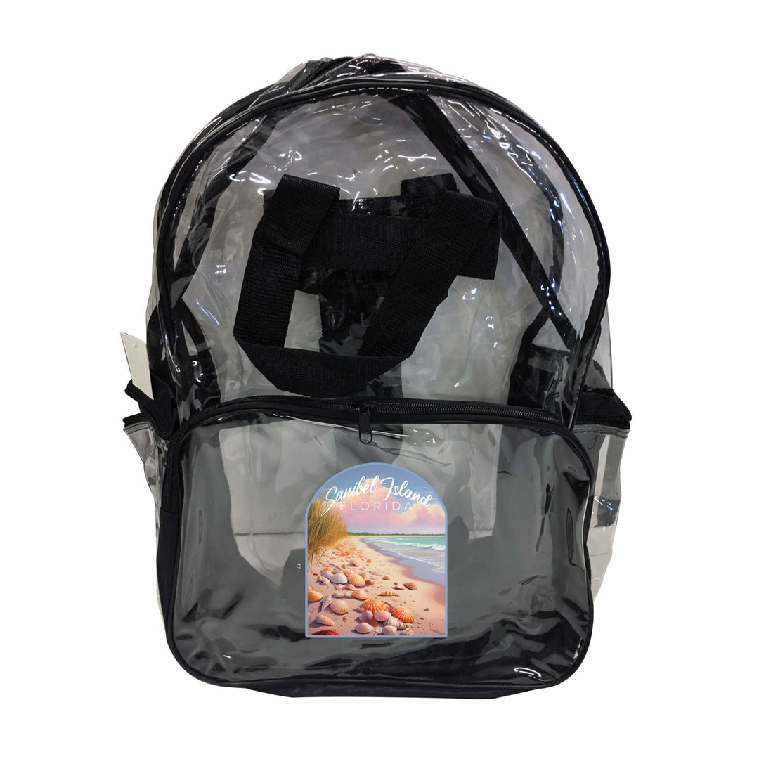 Sanibel Island Florida Design B Souvenir Clear View Backpack Image 1