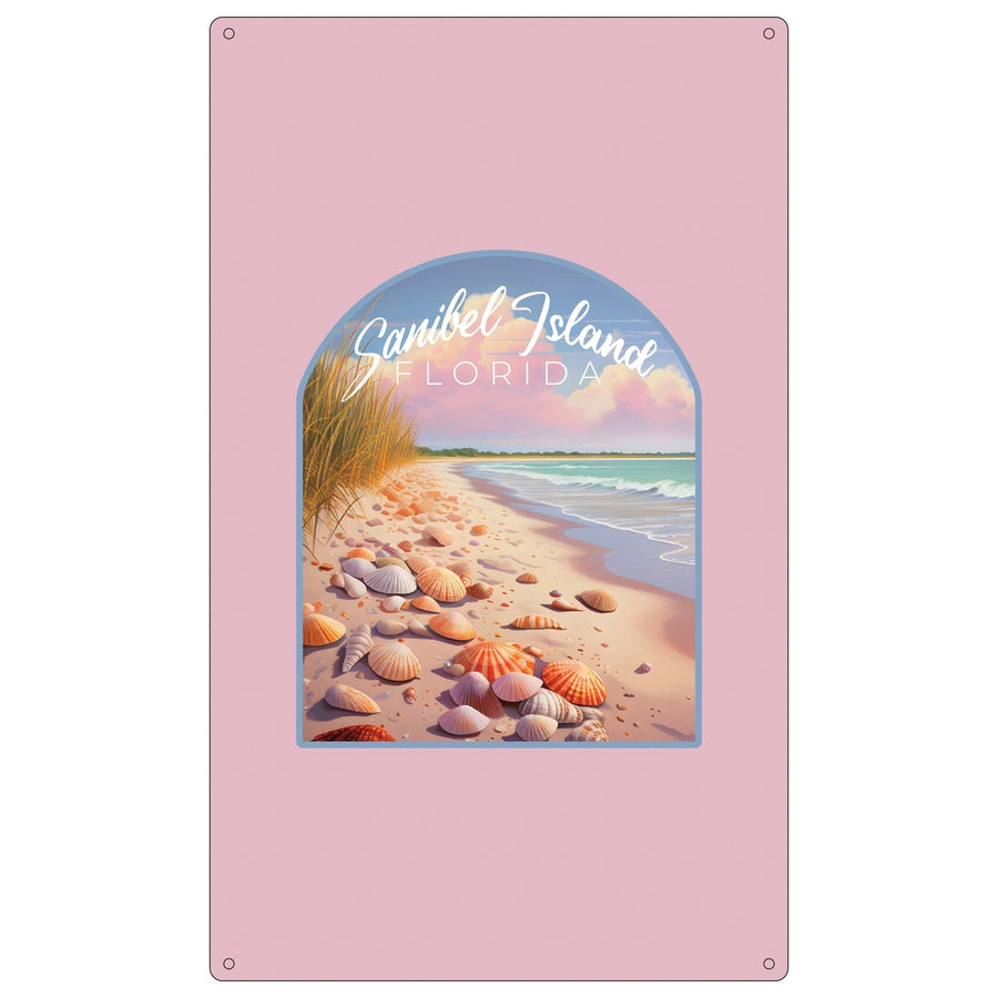 Sanibel Island Florida Design B Souvenir Metal Sign 9 x 15 Image 1