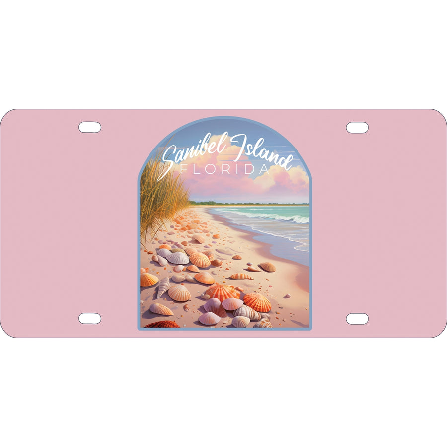 Sanibel Island Florida Design B Souvenir Metal License Plate Image 1