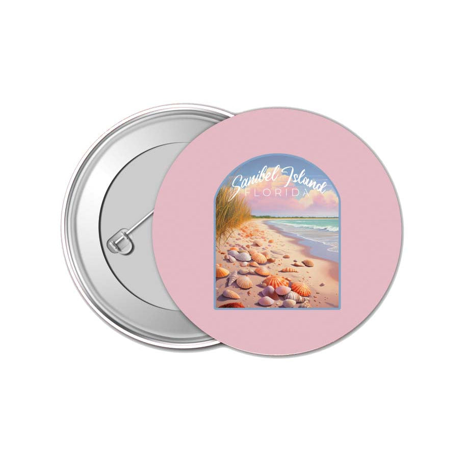 Sanibel Island Florida Design B Souvenir Small 1-Inch Button Pin 4 Pack Image 1