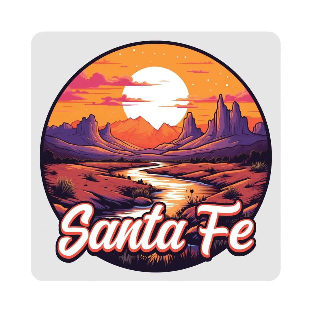 Santa Fe Mexico Design B Souvenir 4x4-Inch Coaster Acrylic 4 Pack Image 1