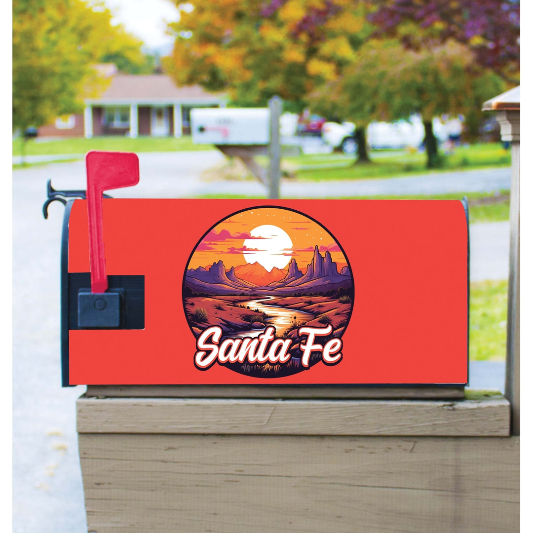 Santa Fe Mexico Design B Souvenir Magnetic Mailbox Cover Image 1