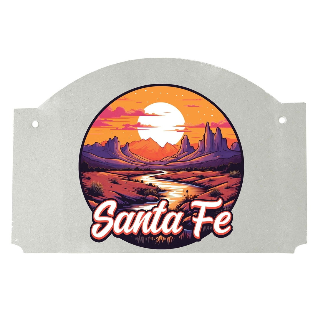 Santa Fe Mexico Design B Souvenir Wood sign flat with string Image 1