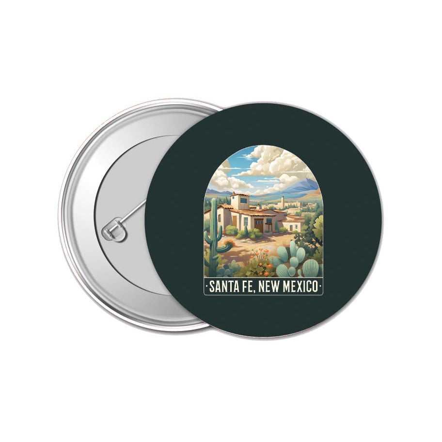 Santa Fe Mexico Design C Souvenir Small 1-Inch Button Pin 4 Pack Image 1