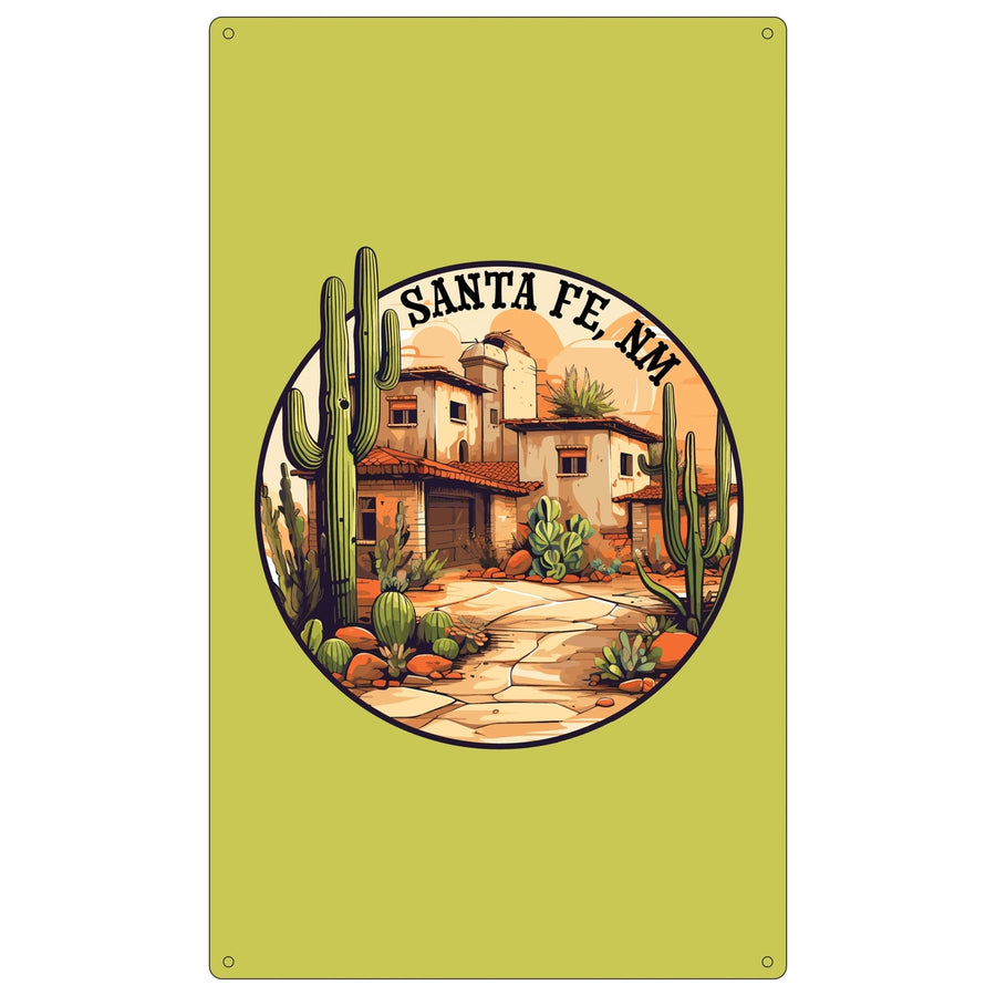 Santa Fe Mexico Design D Souvenir Metal Sign 9 x 15 Image 1