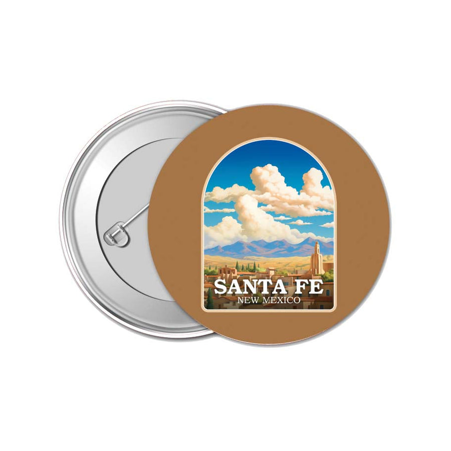 Santa Fe Mexico Design A Souvenir Small 1-Inch Button Pin 4 Pack Image 1