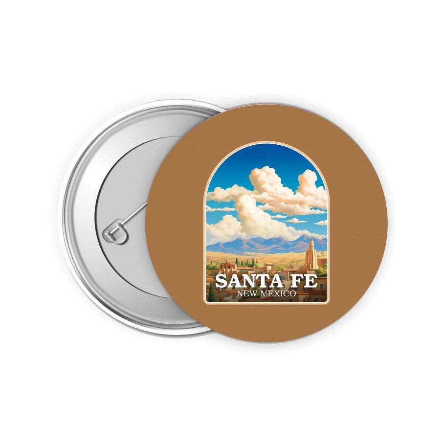 Santa Fe Mexico Design A Souvenir Small 2-Inch Button Pin 4 Pack Image 1