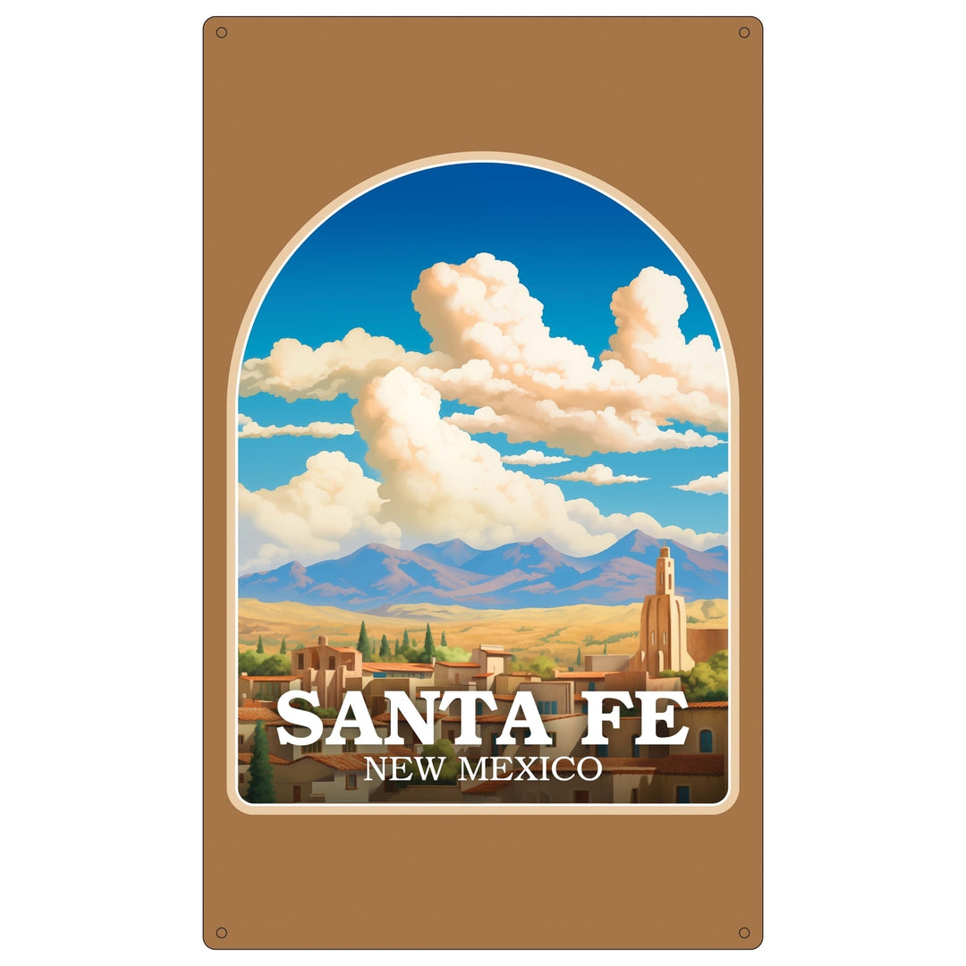 Santa Fe Mexico Design A Souvenir Metal Sign 9 x 15 Image 1