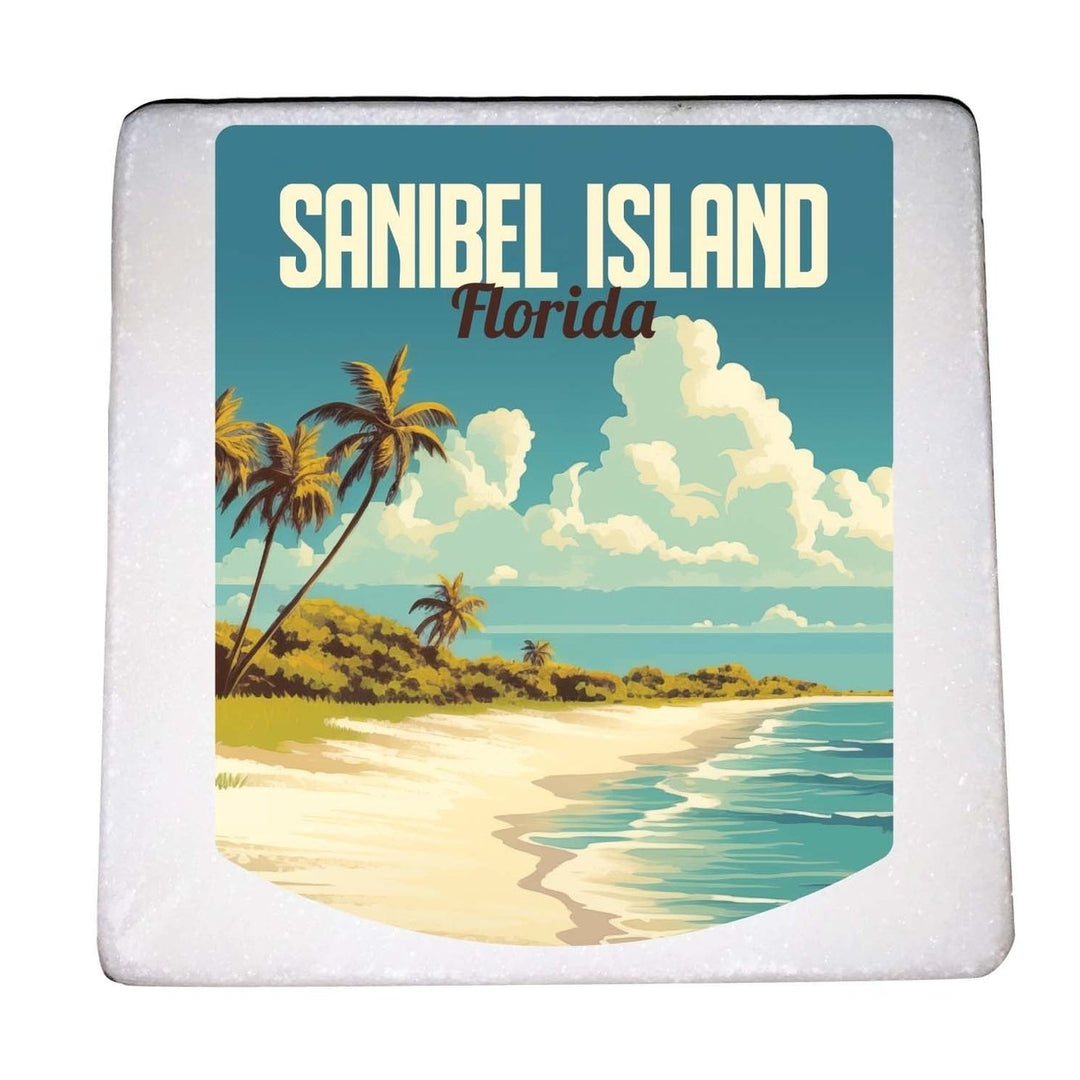 Sanibel Island Design A Souvenir 4x4-Inch Coaster Marble 4 Pack Image 1