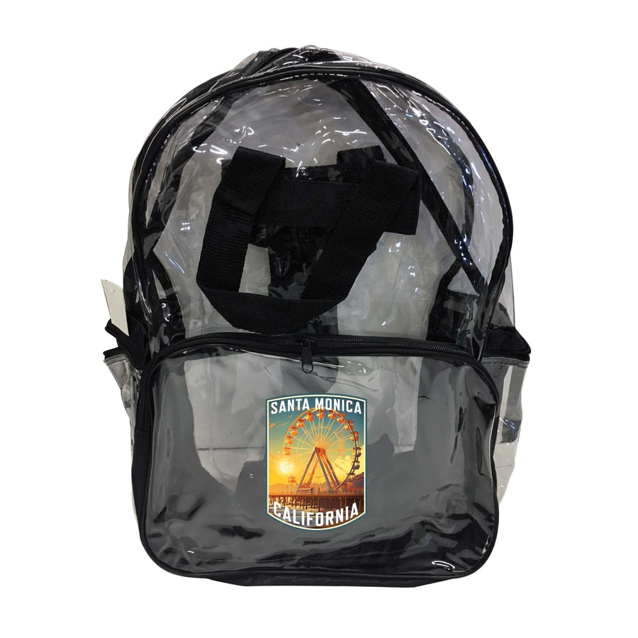 Santa Monica California Design C Souvenir Clear View Backpack Image 1