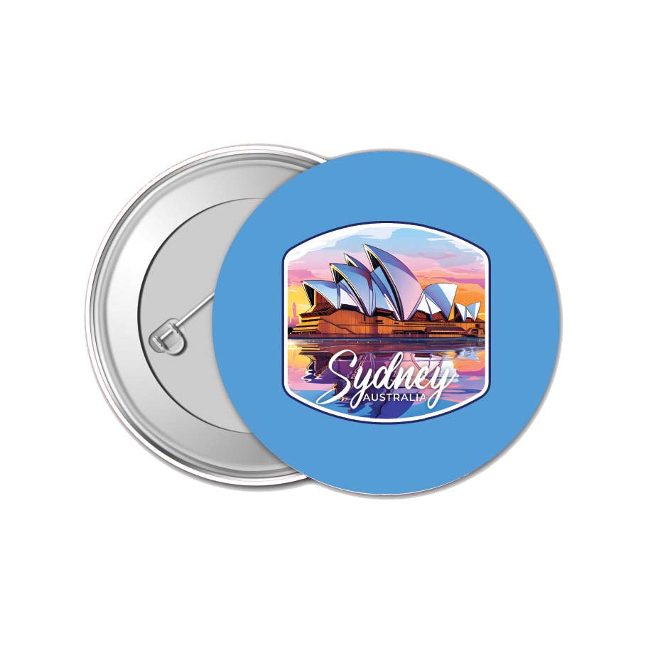 Sydney Australia Design A Souvenir Small 1-Inch Button Pin 4 Pack Image 1