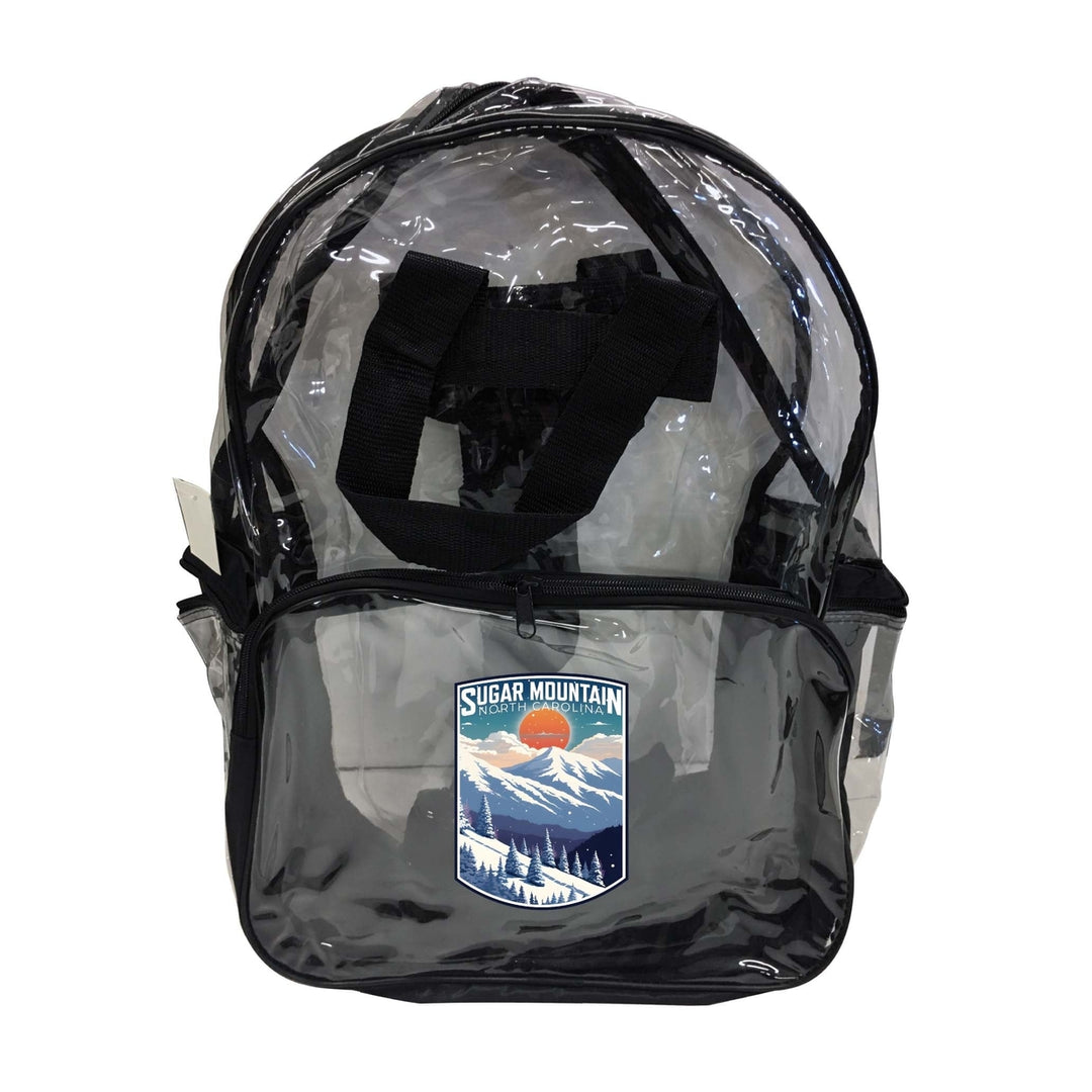 Sugar Mountain North Carolina Design A Souvenir Clear View Backpack Image 1