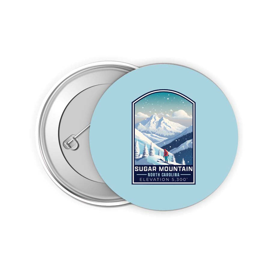 Sugar Mountain North Carolina Design B Souvenir Small 2-Inch Button Pin 4 Pack Image 1