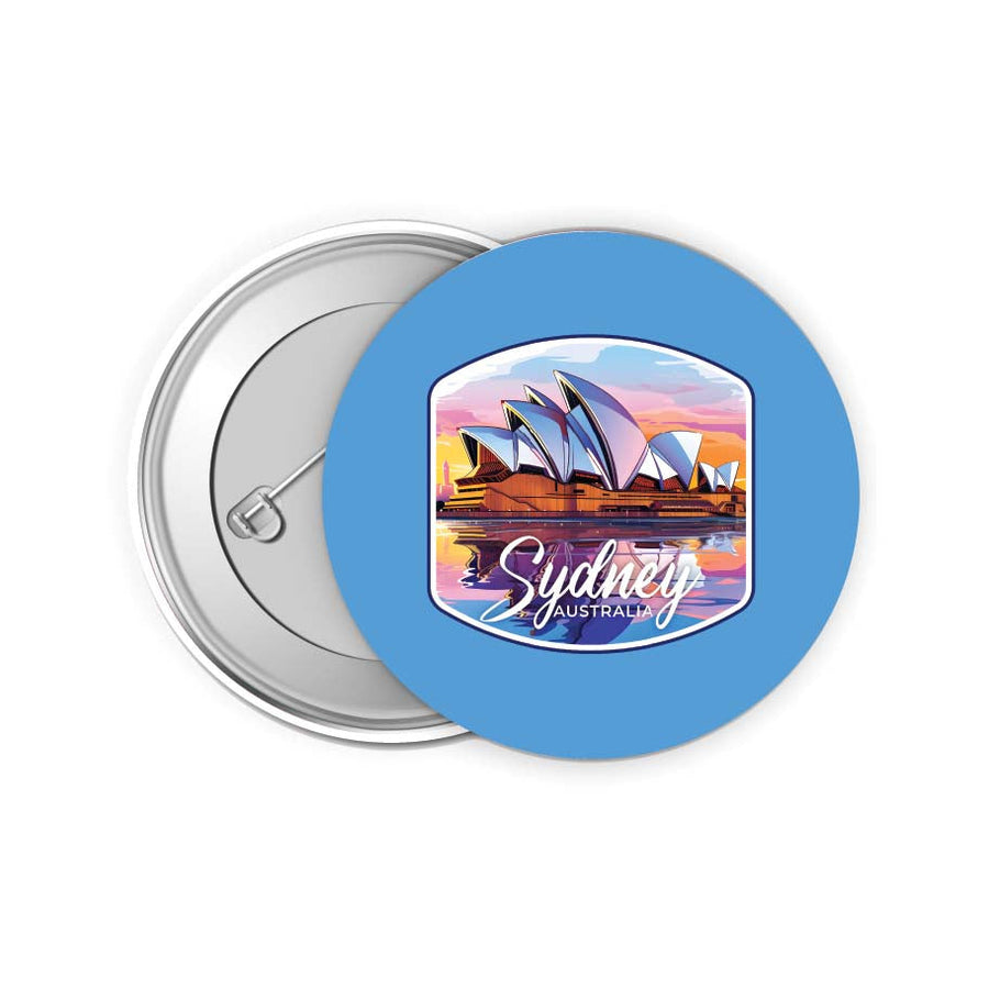 Sydney Australia Design A Souvenir Small 2-Inch Button Pin 4 Pack Image 1