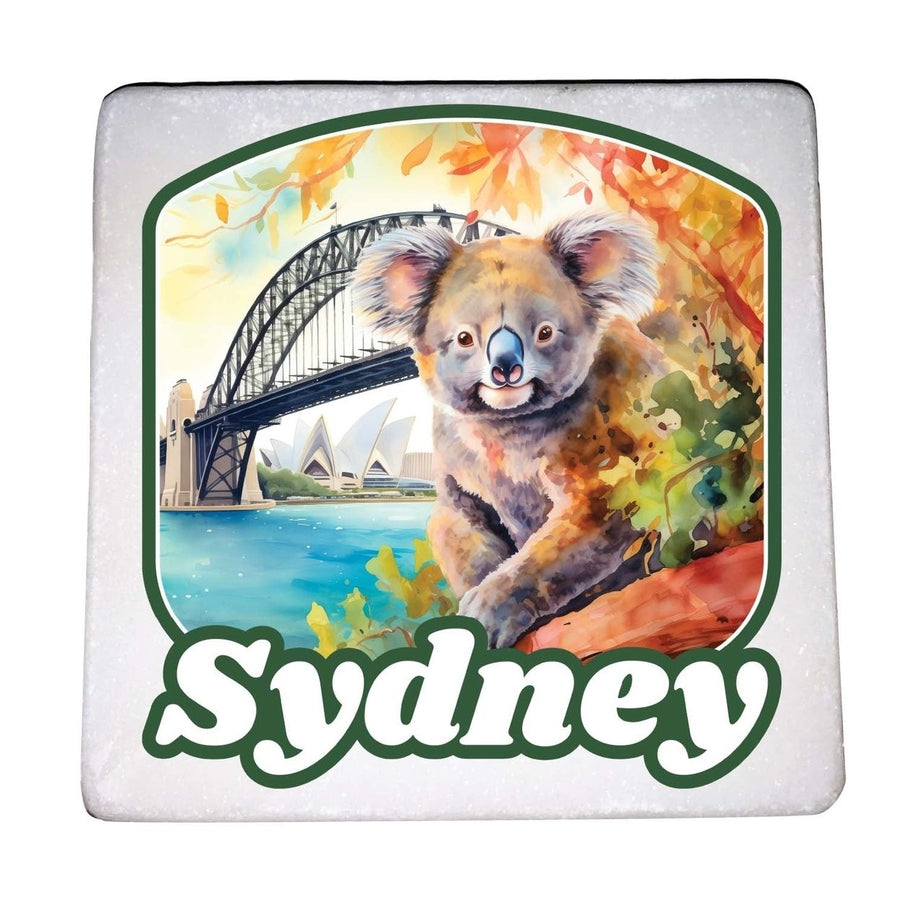 Sydney Australia Design C Souvenir 4x4-Inch Coaster Marble 4 Pack Image 1