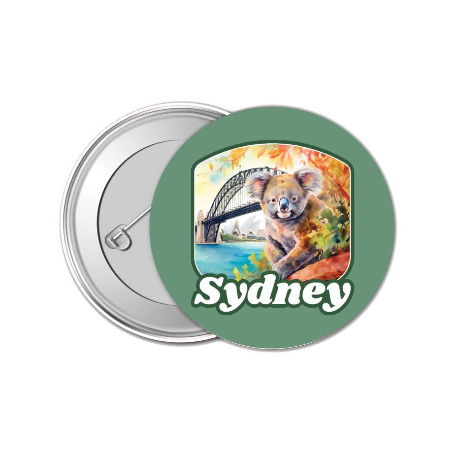 Sydney Australia Design C Souvenir Small 1-Inch Button Pin 4 Pack Image 1