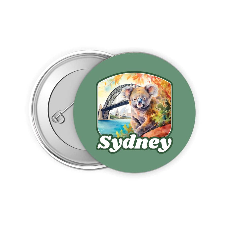 Sydney Australia Design C Souvenir Small 2-Inch Button Pin 4 Pack Image 1