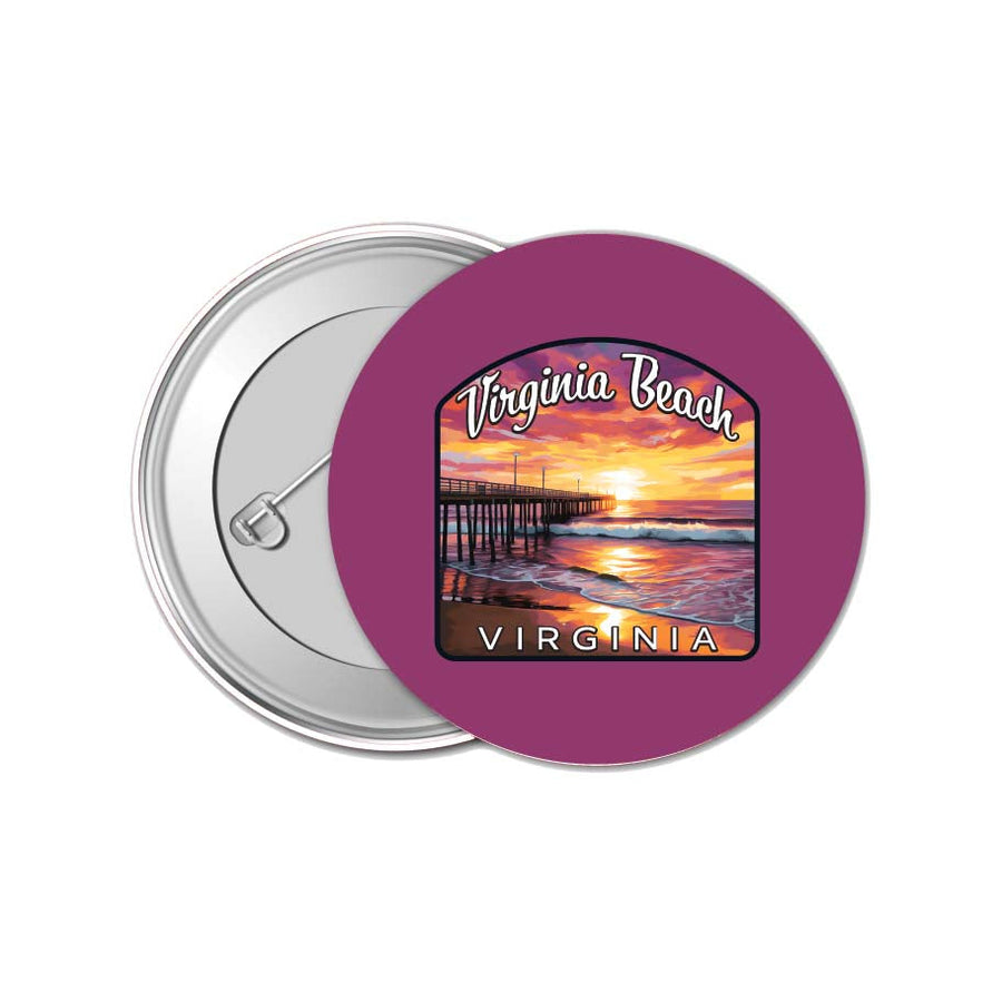 Virginia Beach Viginia Design A Souvenir Small 1-Inch Button Pin 4 Pack Image 1