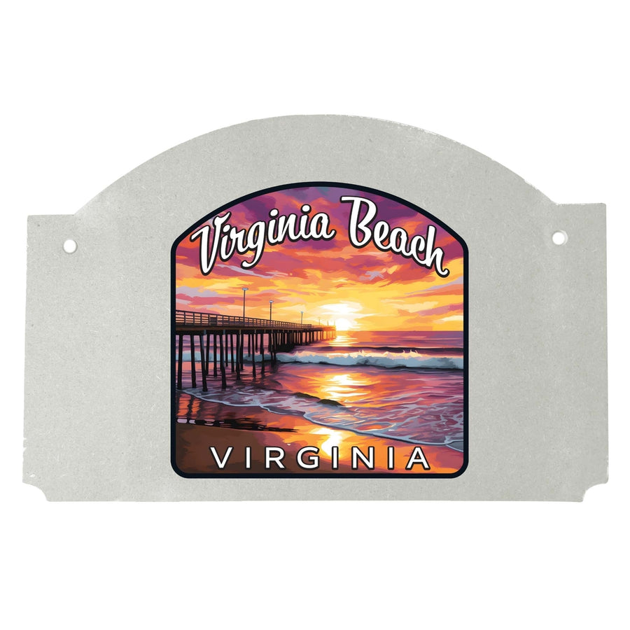 Virginia Beach Viginia Design A Souvenir Wood sign flat with string Image 1