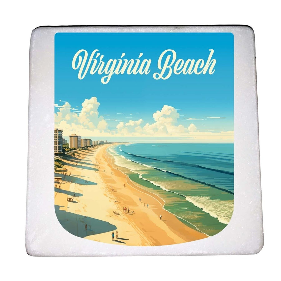 Virginia Beach Virginia Design B Souvenir 4x4-Inch Coaster Marble 4 Pack Image 1