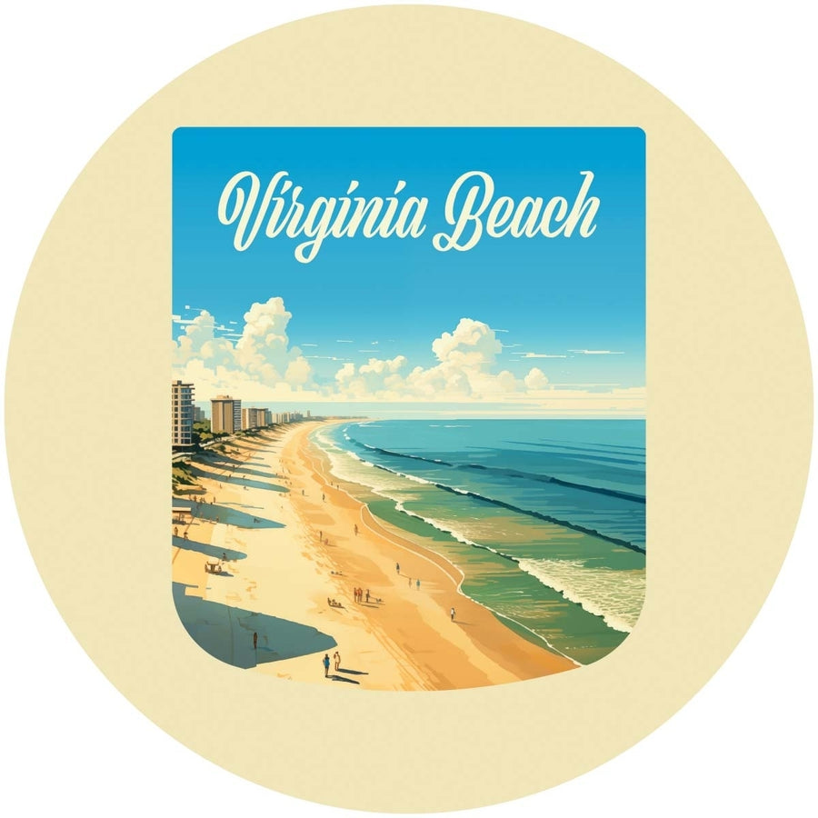 Virginia Beach Virginia Design B Souvenir Coaster Paper 4 Pack Image 1