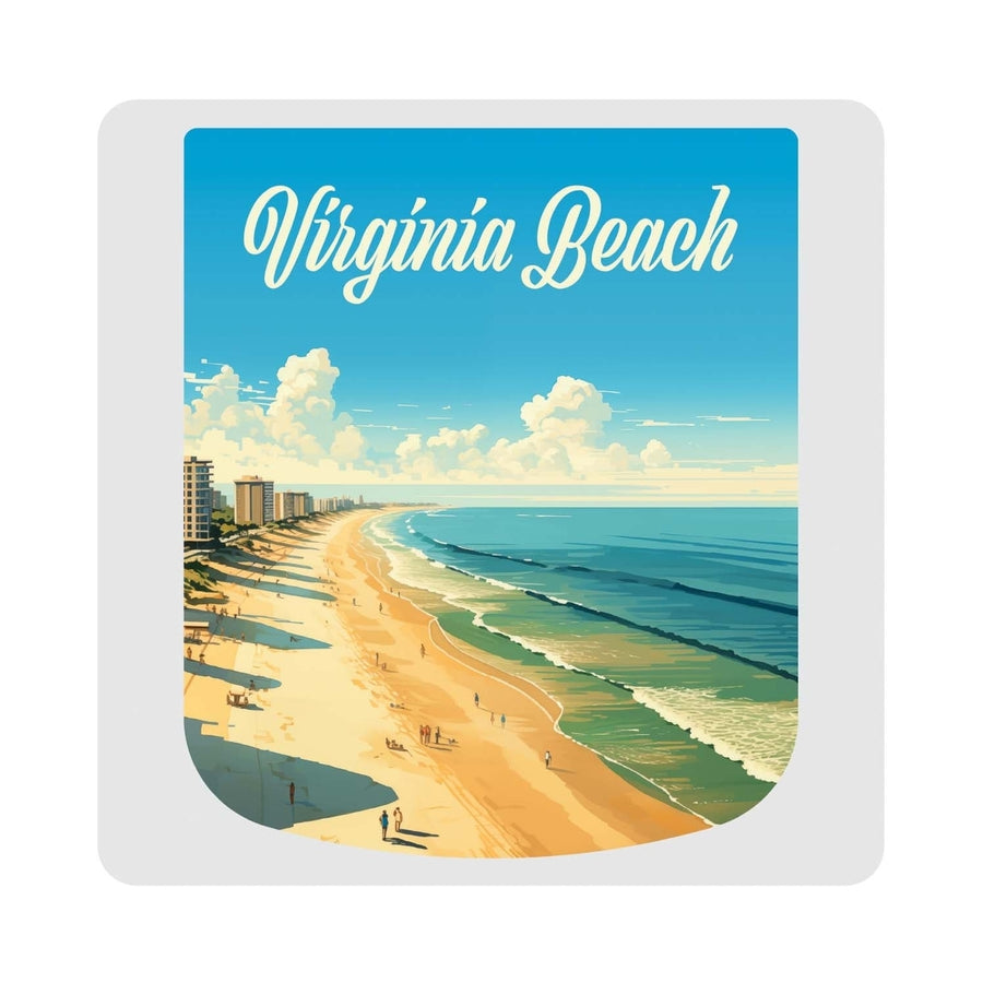 Virginia Beach Virginia Design B Souvenir 4x4-Inch Coaster Acrylic 4 Pack Image 1