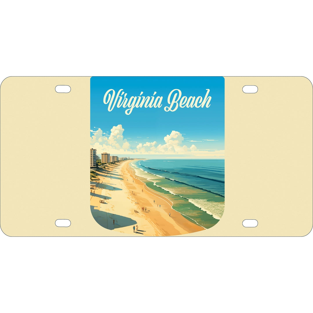 Virginia Beach Virginia Design B Souvenir Metal License Plate Image 1