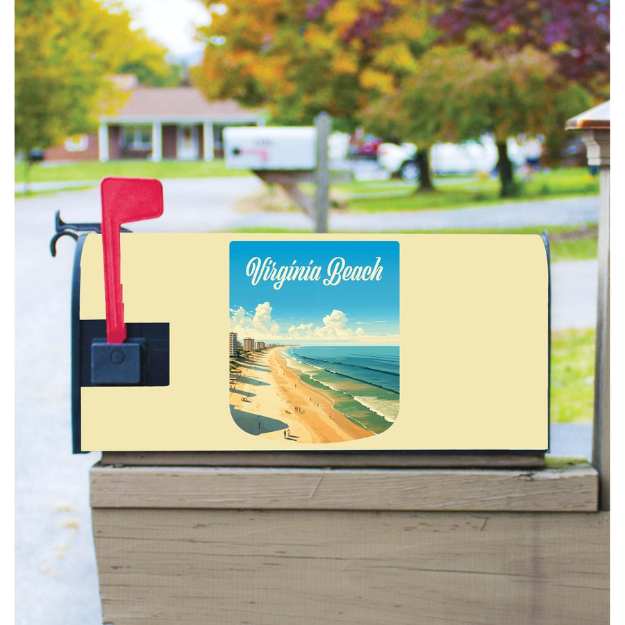 Virginia Beach Virginia Design B Souvenir Magnetic Mailbox Cover Image 1